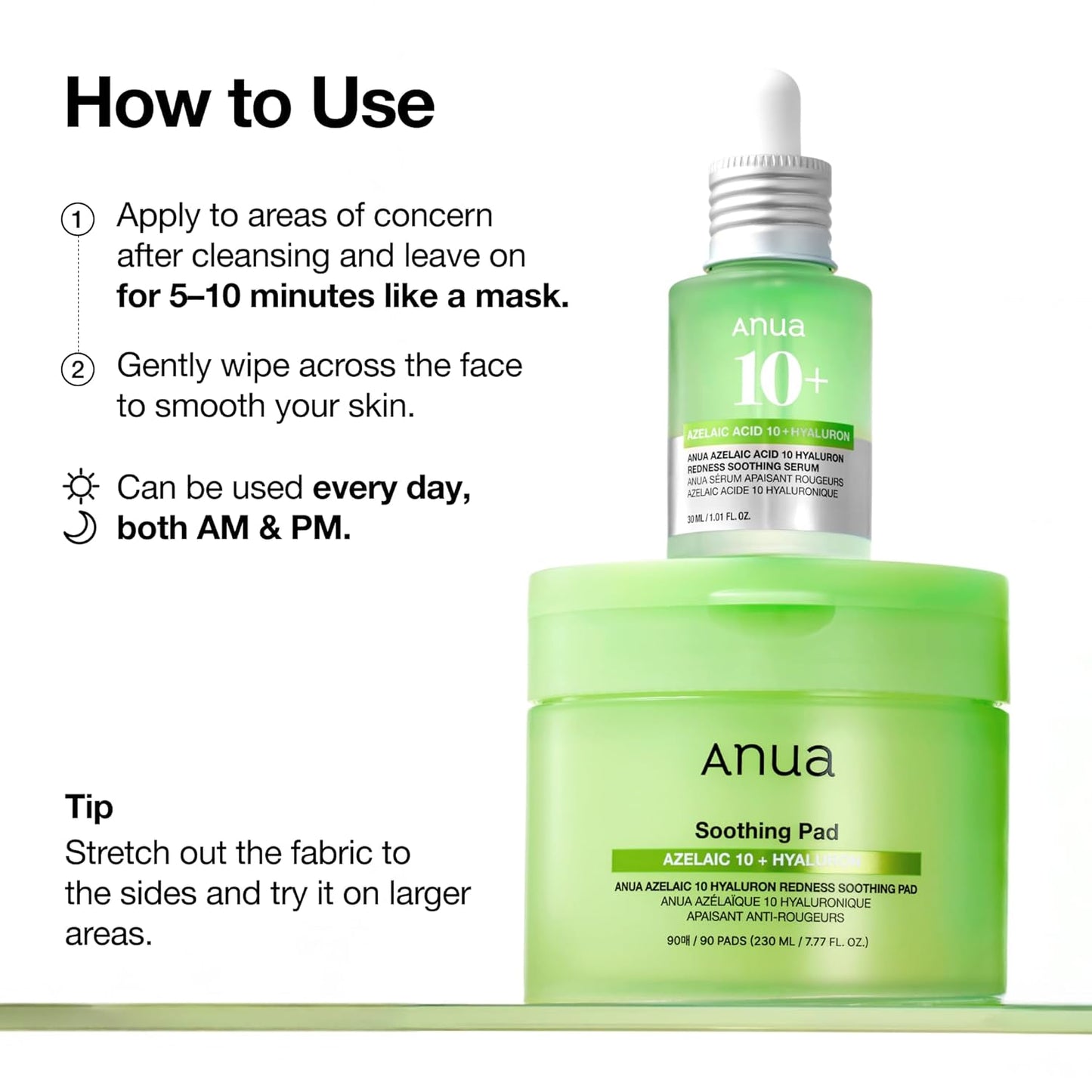 Anua : Azelaic 10 Hyaluron Redness Soothing Pad