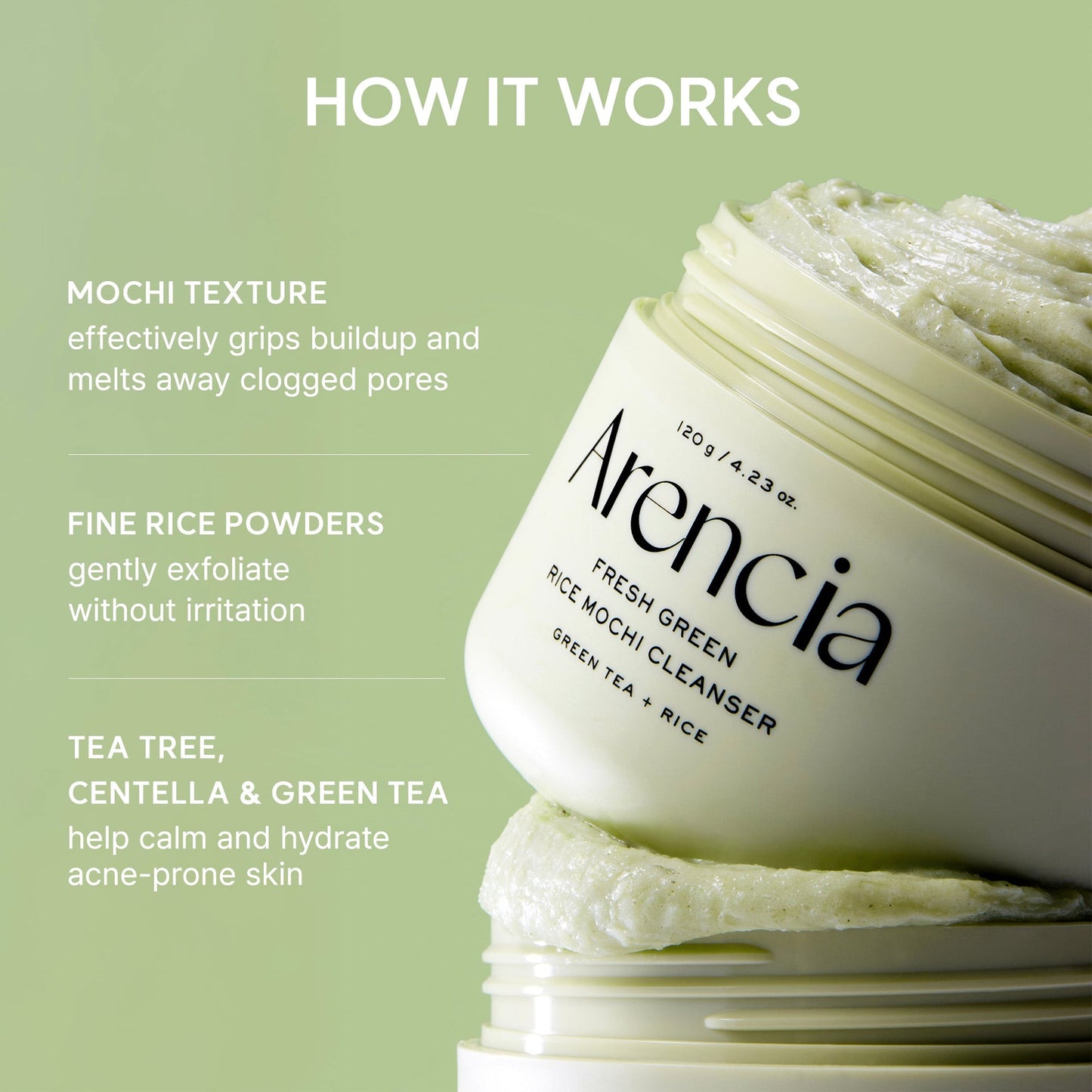 Arencia : Fresh Green Rice Mochi Cleanser