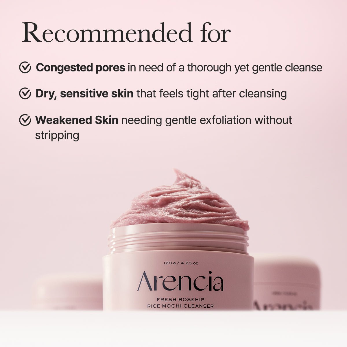 Arencia : Fresh Rosehip Rice Mochi Cleanser