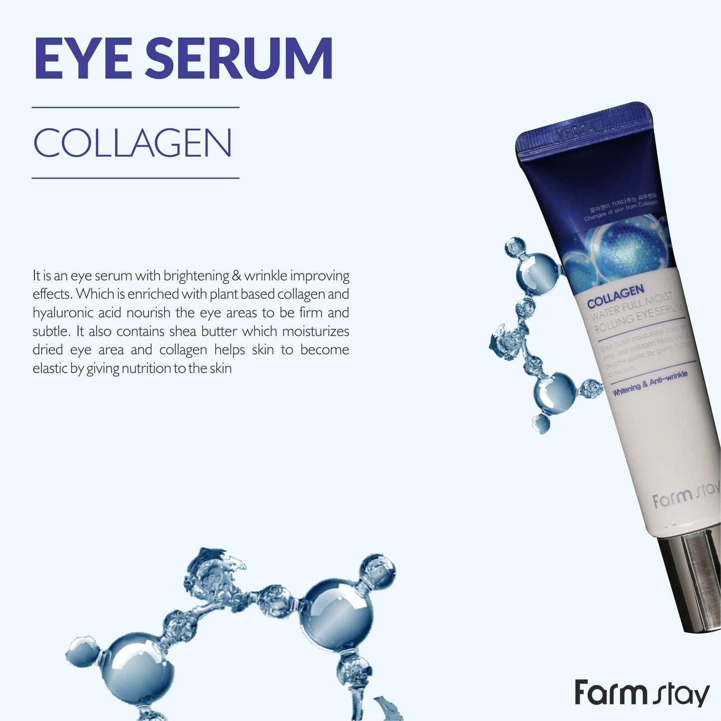 Farmstay : Collagen Water Full Moist Rolling Eye Serum