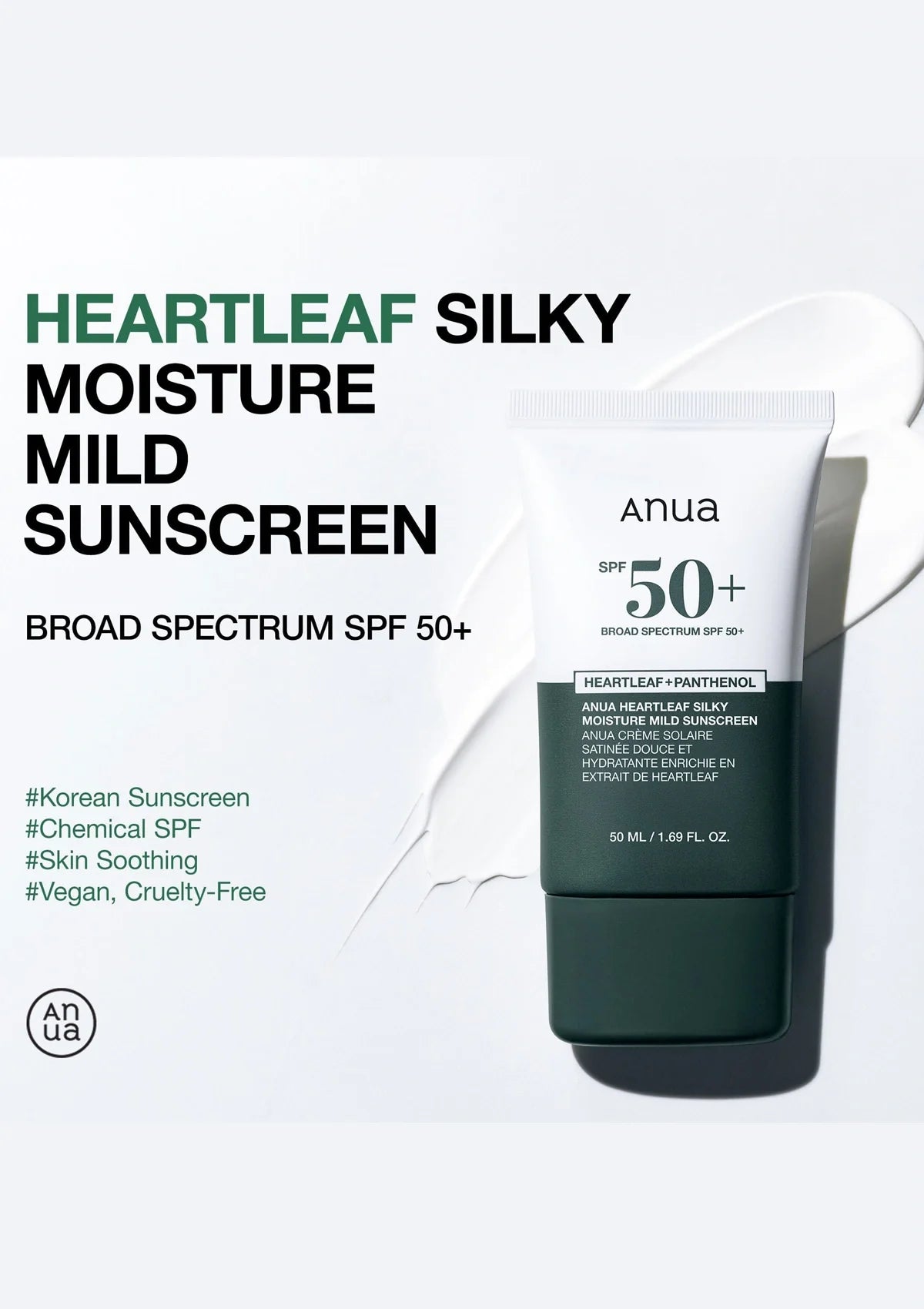 Anua : Heartleaf Silky Moisture Sun Cream