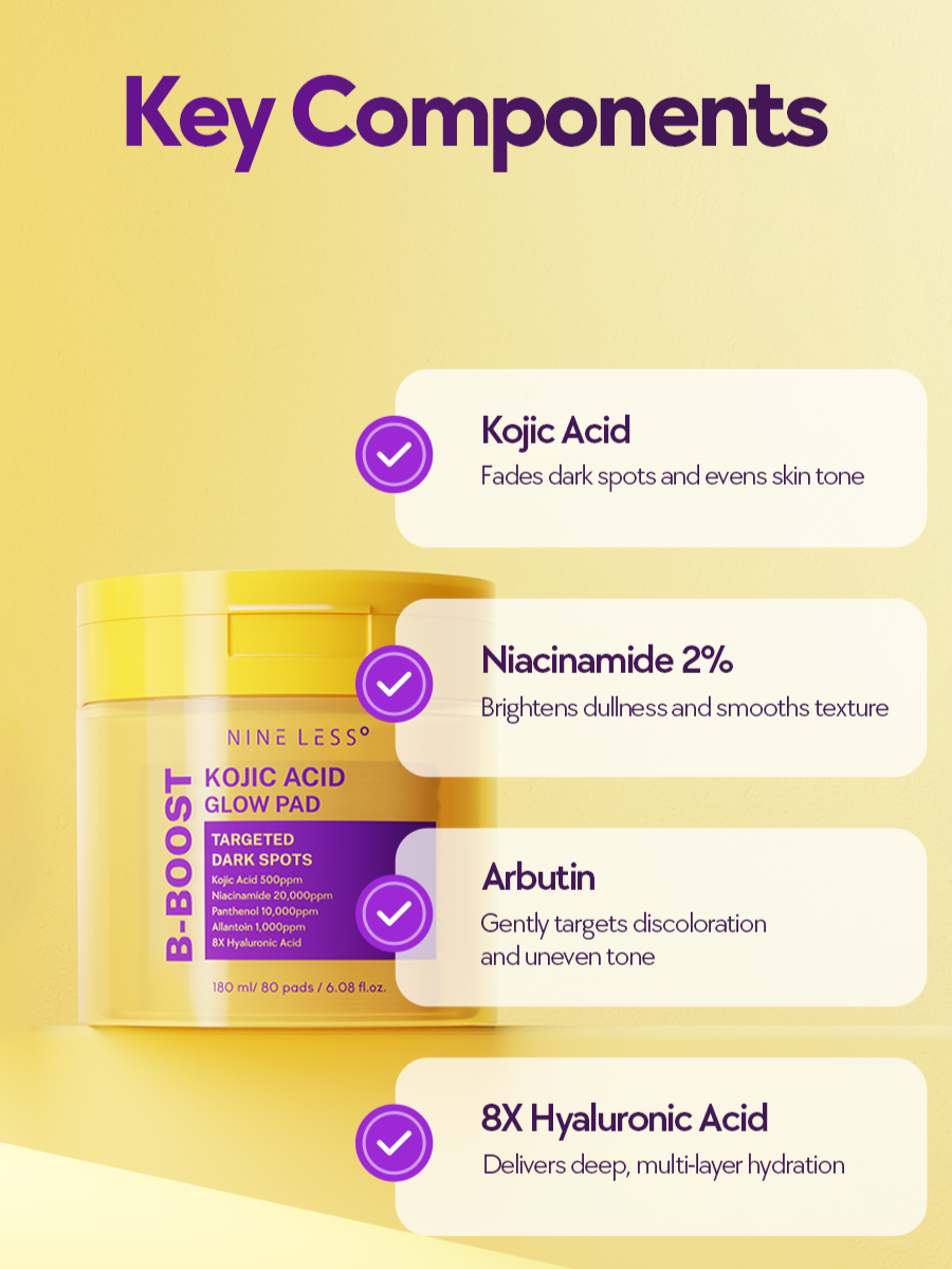 NINELESS : B-Boost Kojic Acid Glow Pad