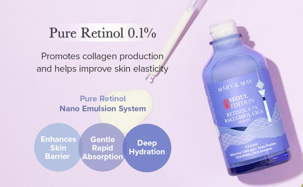 Mary&May : Retinol 0.1% Bakuchiol Cica Serum