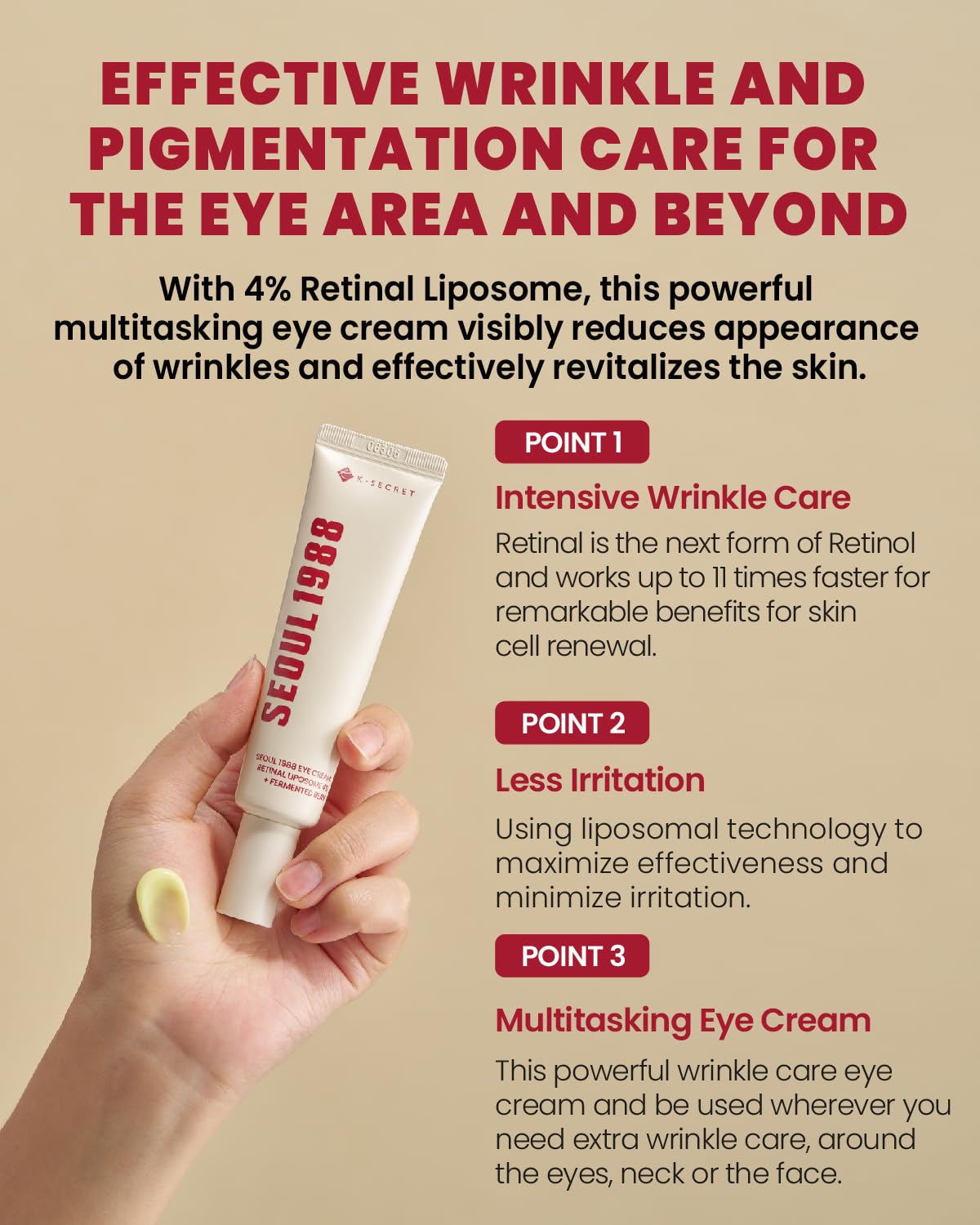 KSECRET : SEOUL 1988 Eye Cream : Retinal Liposome 4% + Fermented Bean