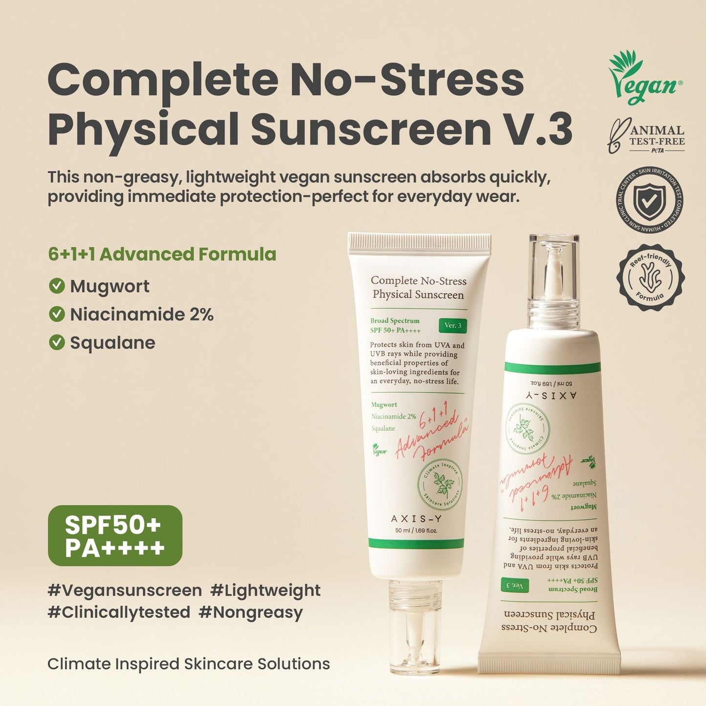 AXIS-Y :  Complete No-Stress Physical Sunscreen