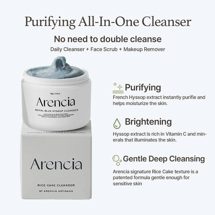 Arencia : Fresh Blue Hyssop Rice Mochi Cleanser