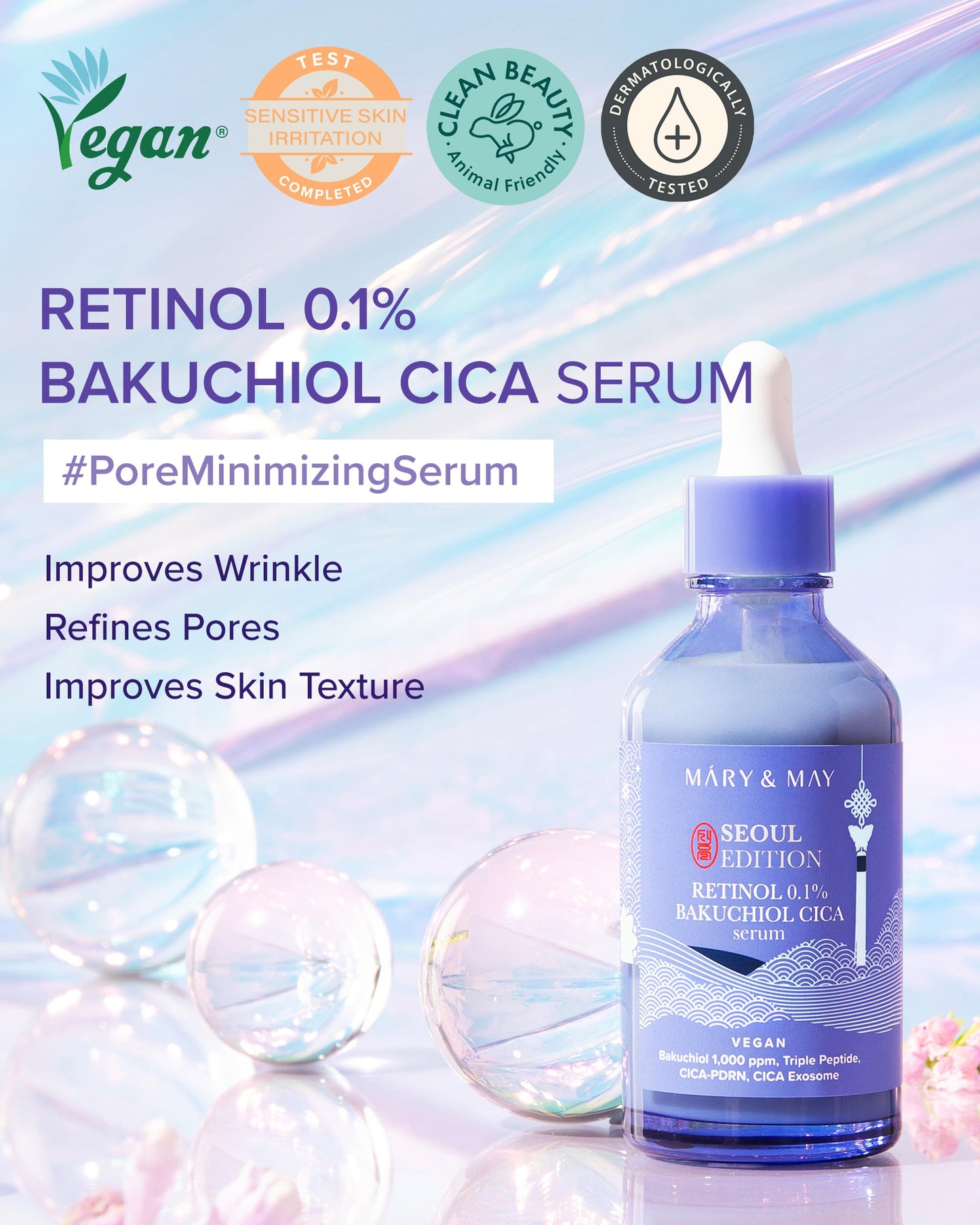 Mary&May : Retinol 0.1% Bakuchiol Cica Serum