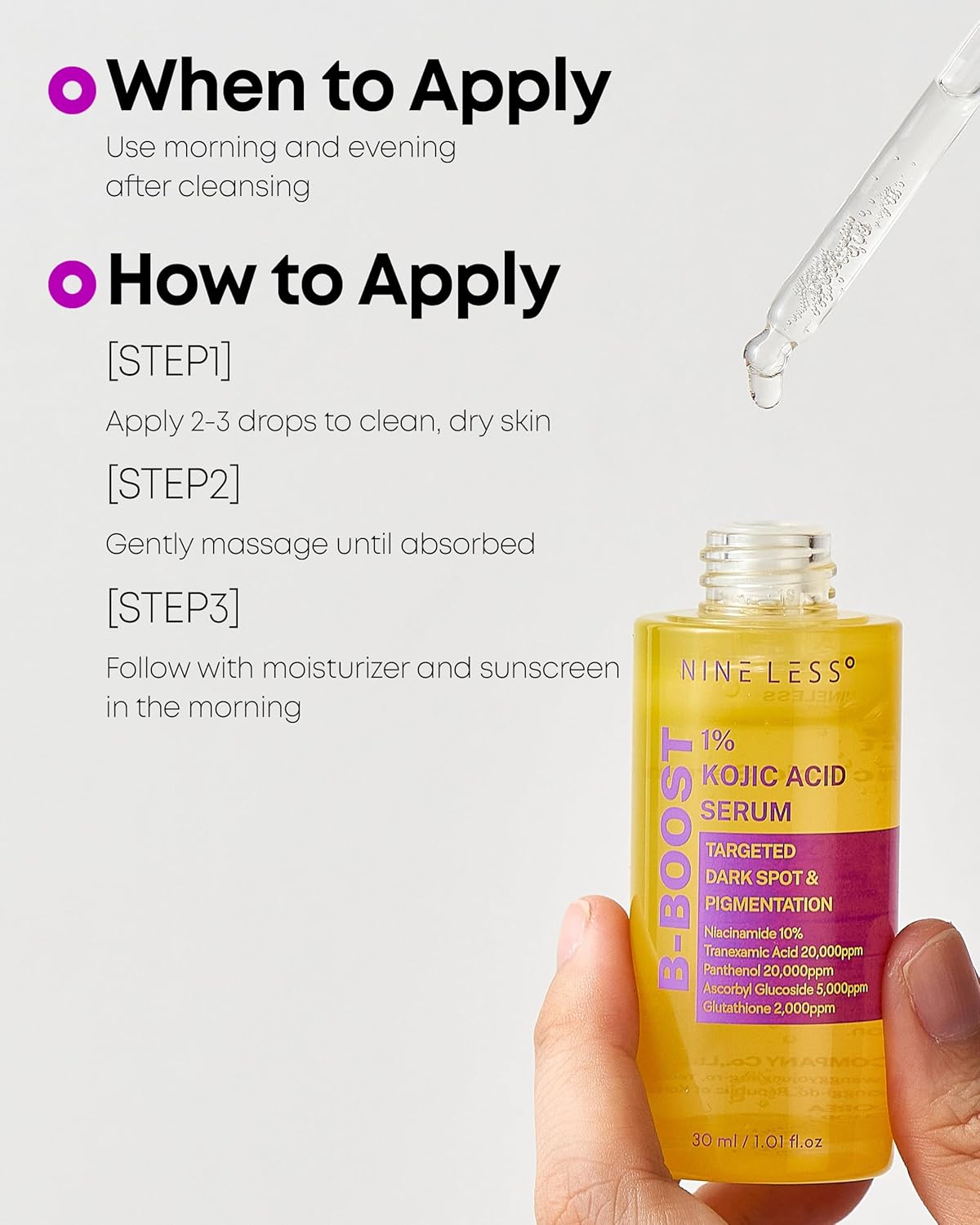 NINELESS : B-Boost 1% Kojic Acid Serum