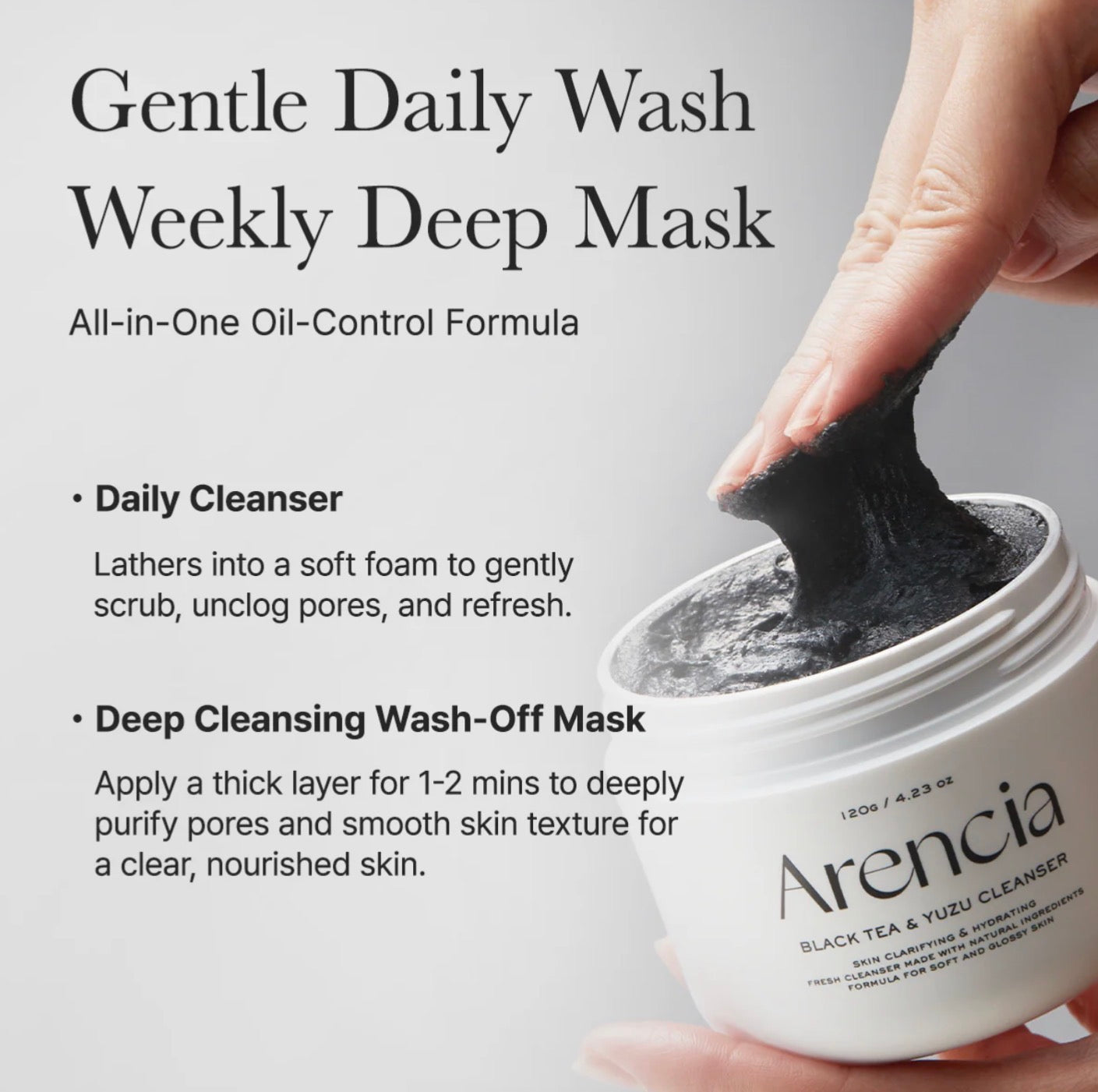 Arencia : Black Tea Rice Mochi Cleanser