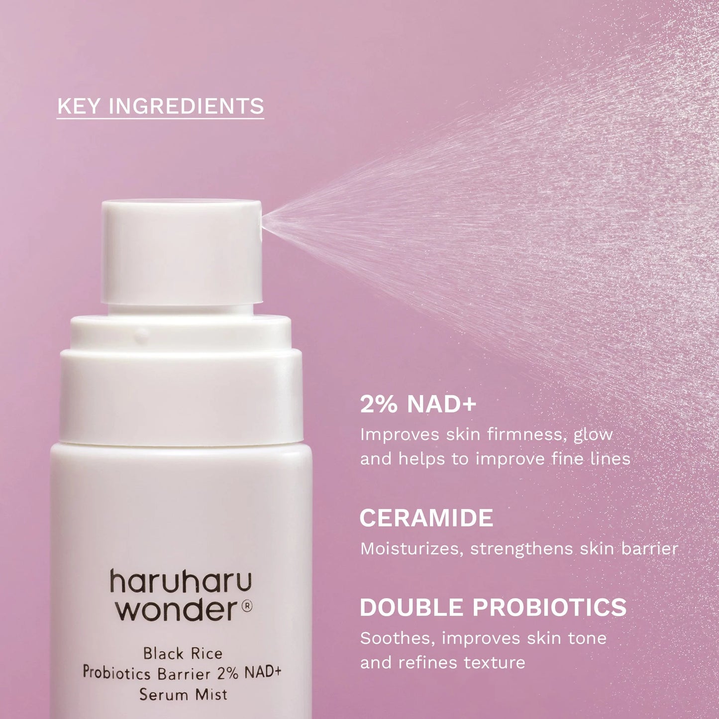 haruharu wonder : Black Rice Probiotics Barrier 2% NAD+ Serum Mist