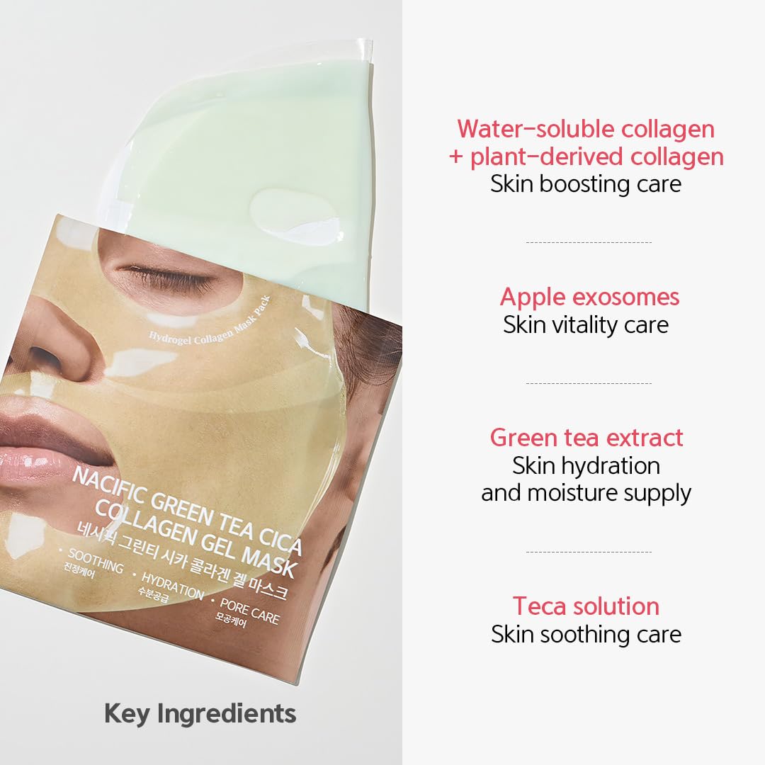 Nacific : Green Tea Cica Collagen Gel Mask Set