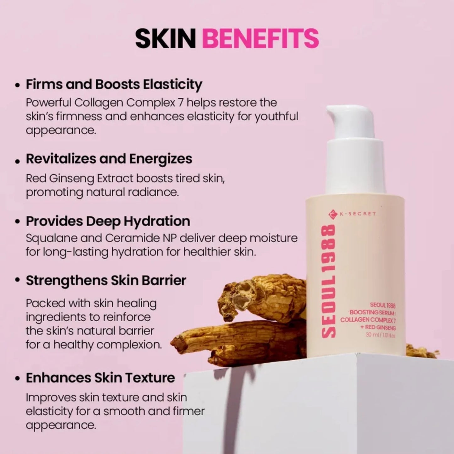 KSECRET : SEOUL 1988 Boosting Serum : Collagen Complex 7 + Red Ginseng