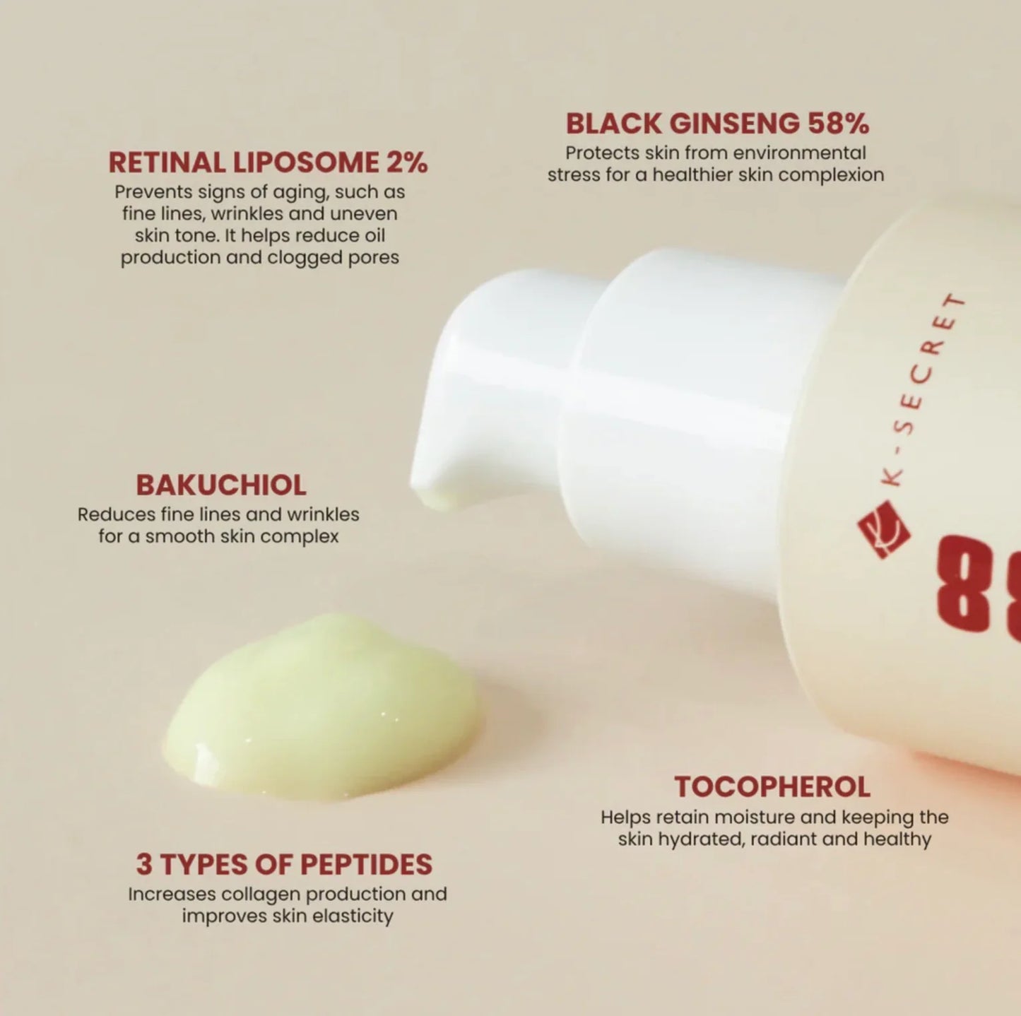 KSECRET : SEOUL 1988 Serum : Retinal Liposome 2% + Black Ginseng