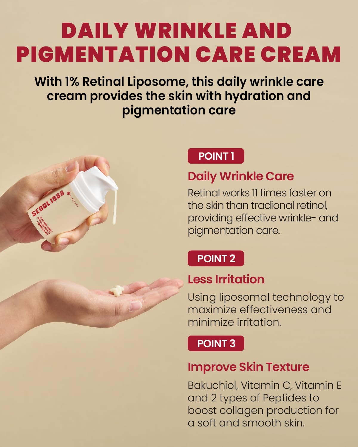 KSECRET : SEOUL 1988 Cream : Retinal Liposome 1% + Fermented Rice