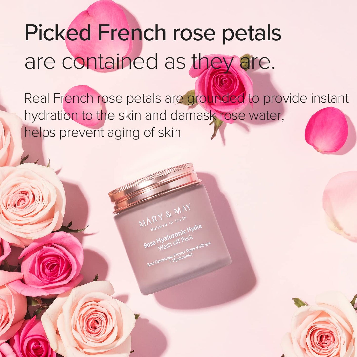 Mary&May : Rose Hyaluronic Hydra Wash Off Mask Pack