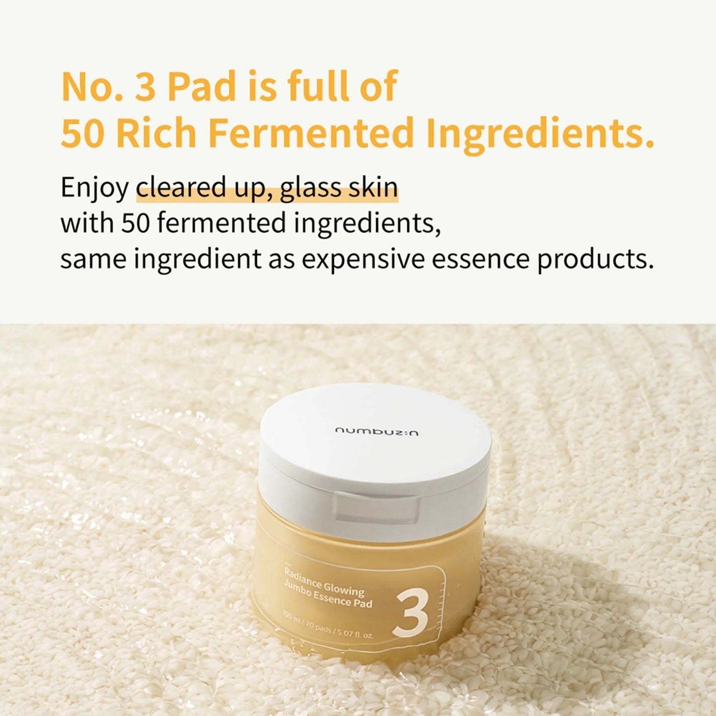 numbuzin : No.3 Radiance Glowing Jumbo Essence Pad