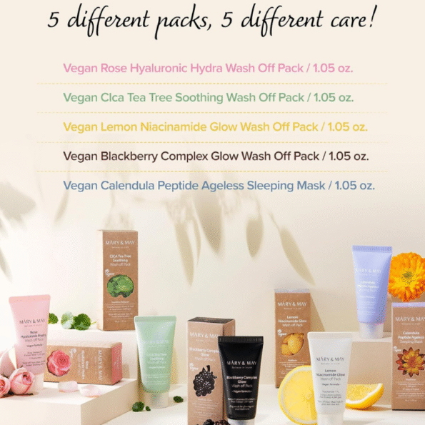 Mary&May : Vegan Wash Off Mask Mini Gift Set