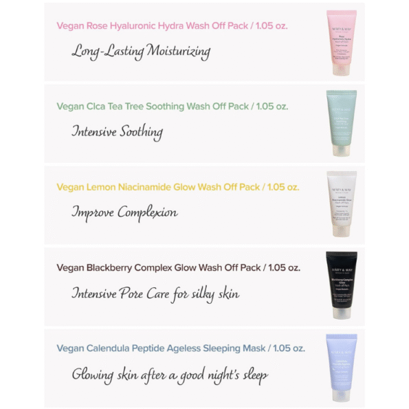 Mary&May : Vegan Wash Off Mask Mini Gift Set