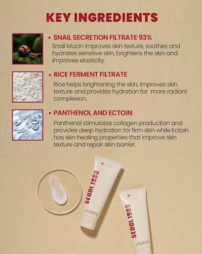 KSECRET : SEOUL 1988 Cream : Snail Mucin 93% + Rice