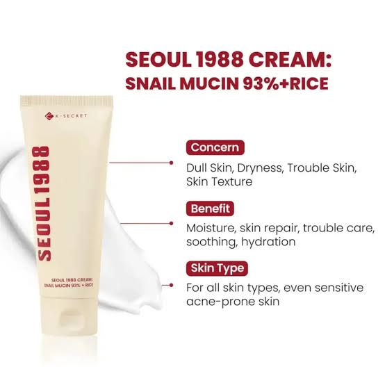 KSECRET : SEOUL 1988 Cream : Snail Mucin 93% + Rice