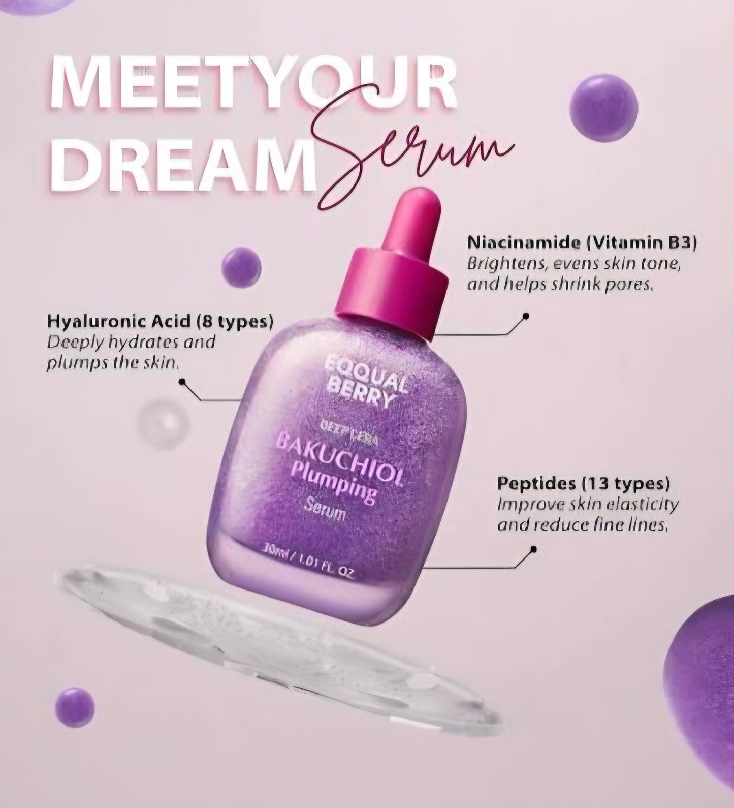EQQUALBERRY : Bakuchiol Plumping Serum