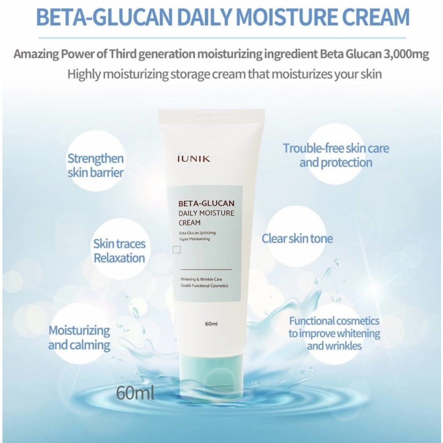 iUNIK : Beta-Glucan Daily Moisture Cream 60ml