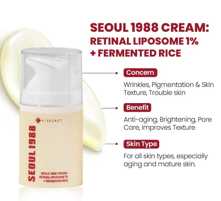 KSECRET : SEOUL 1988 Cream : Retinal Liposome 1% + Fermented Rice