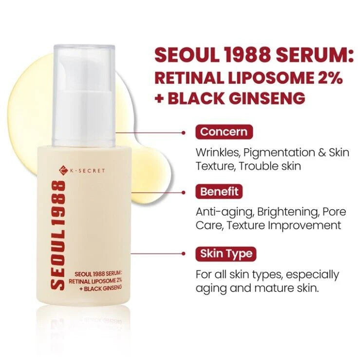 KSECRET : SEOUL 1988 Serum : Retinal Liposome 2% + Black Ginseng