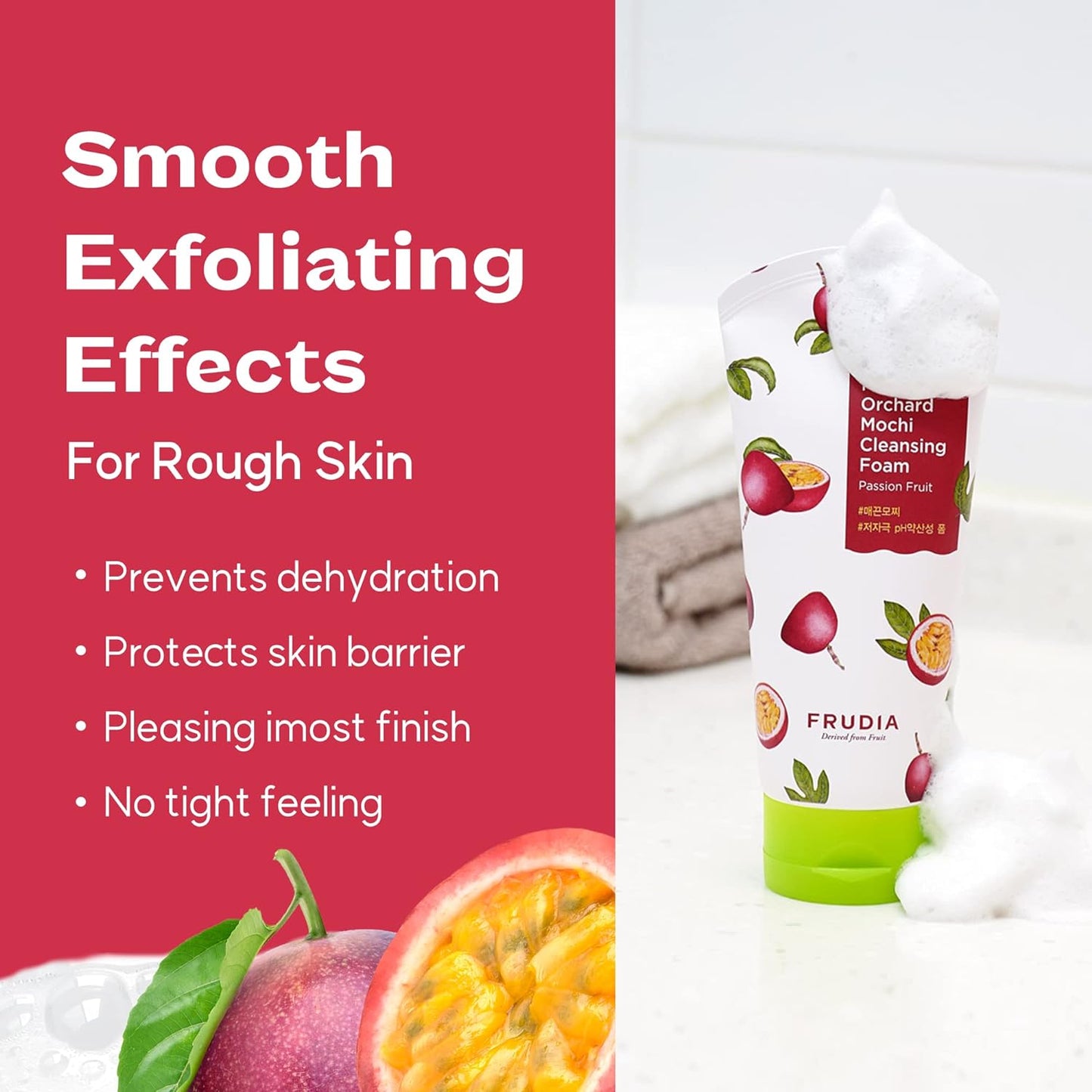 FRUDIA :  My Orchard Mochi Cleansing Foam #Passion Fruit