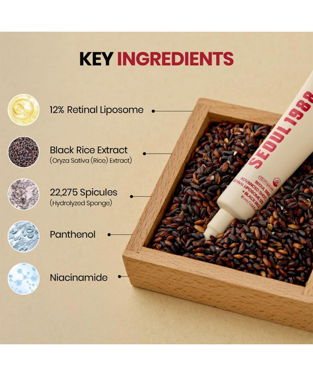 KSECRET : SEOUL 1988 Advanced Shot : Retinal Liposome 12% + Black Rice