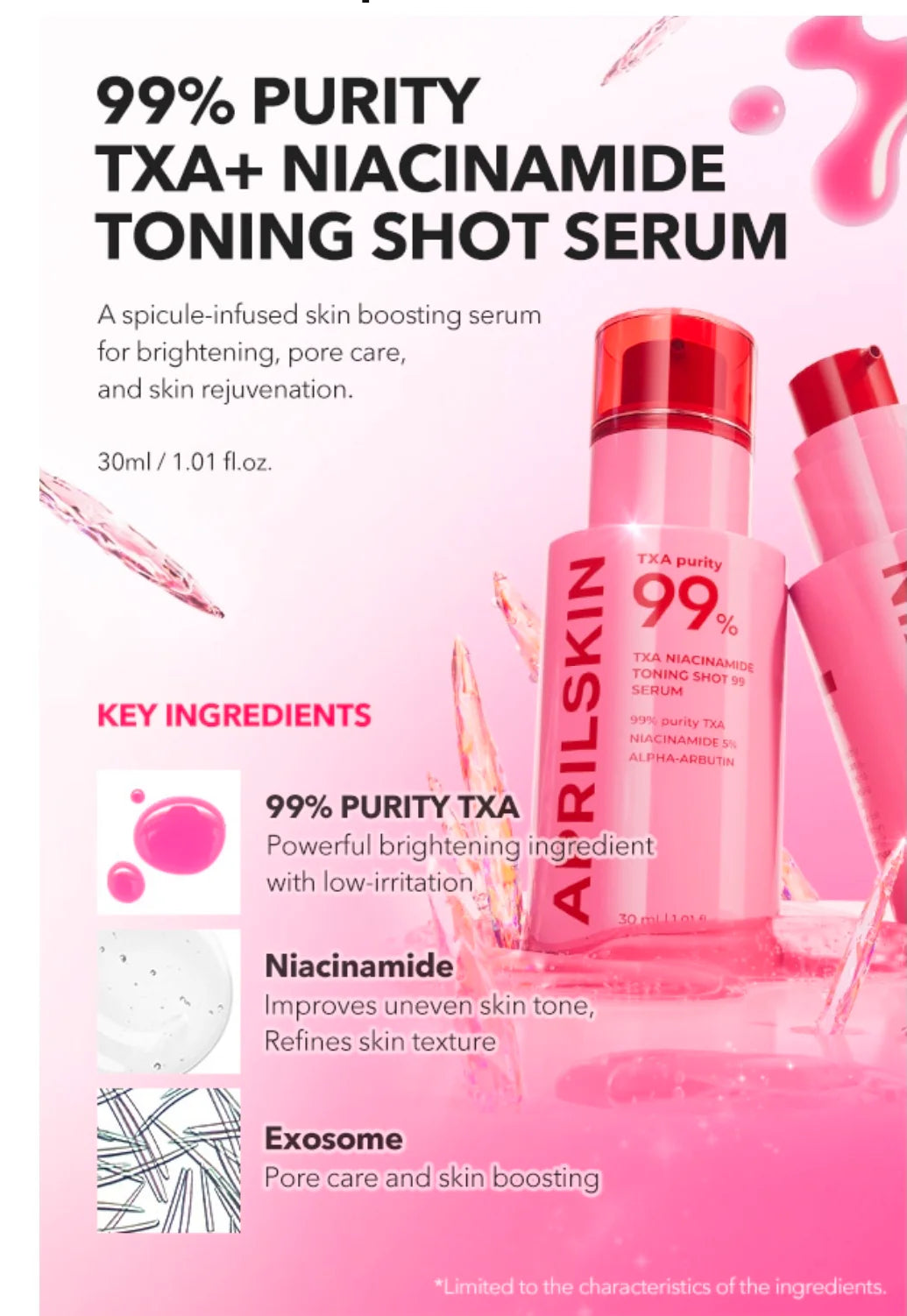 APRILSKIN : TXA Niacinamide Toning Shot 99 Serum