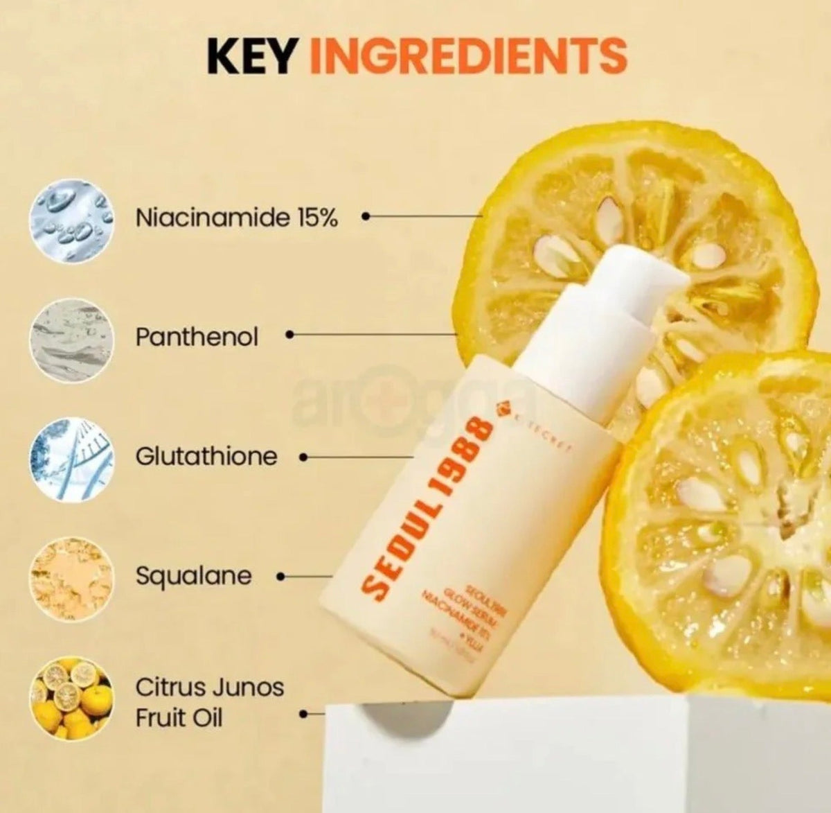 KSECRET : SEOUL 1988 Glow Serum : Niacinamide 15% + Yuja
