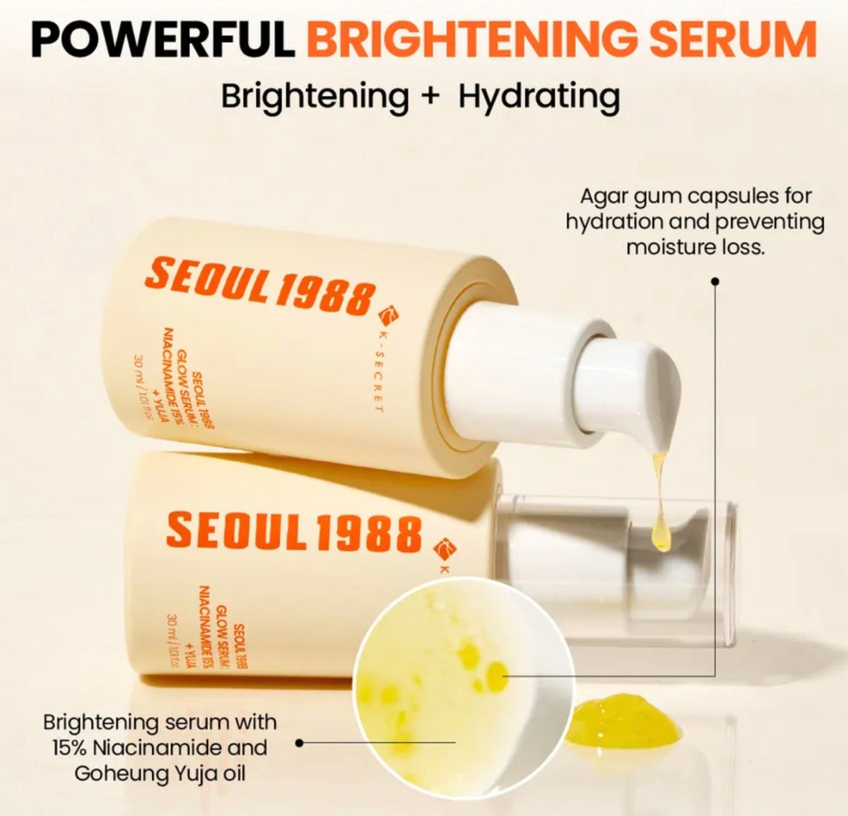 KSECRET : SEOUL 1988 Glow Serum : Niacinamide 15% + Yuja